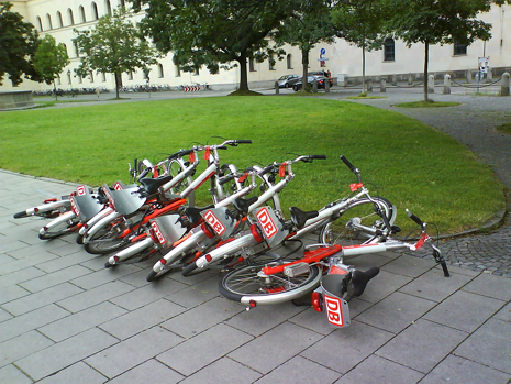 Fahrräder umgelegt